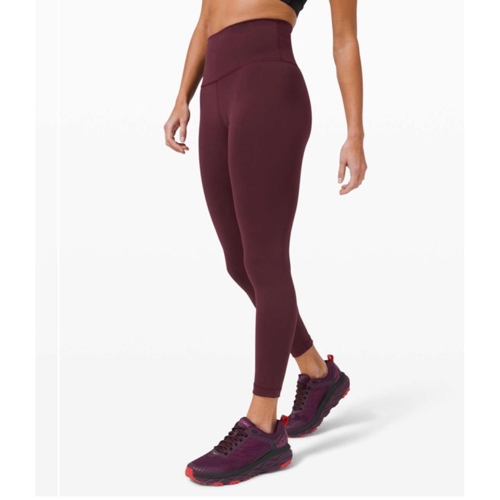Lululemon Wunder Train High Rise Tight 25 Burgundy Everlux Leggings Size 0